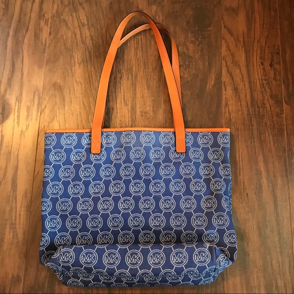 Michael Kors Blue & White Canvas Tote - Picture 5 of 8